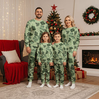 Vesuvian Green Aloha Hawaii Hibiscus Orchid Seamless Christmas Pajama Set