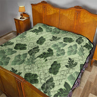 Vesuvian Green Aloha Hawaii Hibiscus Orchid Seamless Quilt