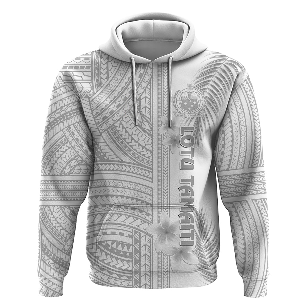 Samoa White Sunday Hoodie Manuia le Aso Sa o Tamaiti Polynesian Plumeria LT14 White - Polynesian Pride