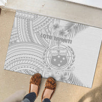 Samoa White Sunday Rubber Doormat Manuia le Aso Sa o Tamaiti Polynesian Plumeria LT14 - Polynesian Pride