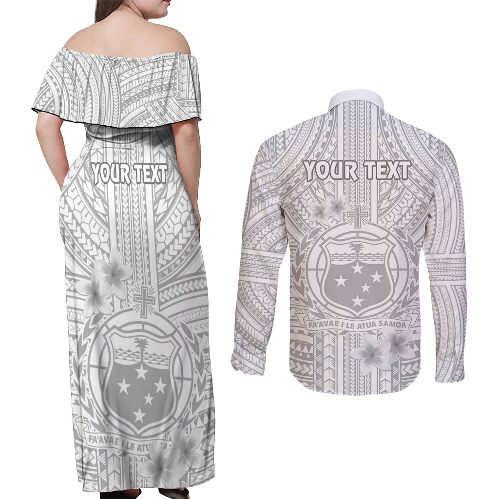 personalised-samoa-white-sunday-couples-matching-off-shoulder-maxi-dress-and-long-sleeve-button-shirts-manuia-le-aso-sa-o-tamaiti-polynesian-plumeria