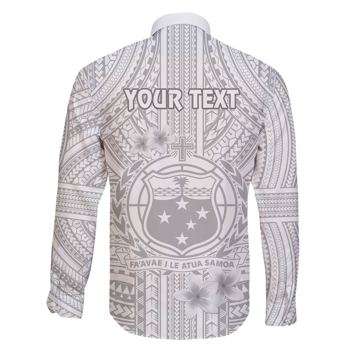 Personalised Samoa White Sunday Family Matching Long Sleeve Bodycon Dress and Hawaiian Shirt Manuia le Aso Sa o Tamaiti Polynesian Plumeria LT14 - Polynesian Pride