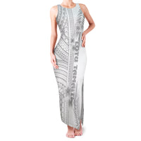 Personalised Samoa White Sunday Family Matching Tank Maxi Dress and Hawaiian Shirt Manuia le Aso Sa o Tamaiti Polynesian Plumeria LT14 Mom's Dress White - Polynesian Pride