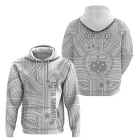 Personalised Samoa White Sunday Hoodie Manuia le Aso Sa o Tamaiti Polynesian Plumeria LT14 - Polynesian Pride