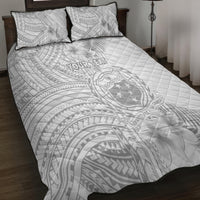 Personalised Samoa White Sunday Quilt Bed Set Manuia le Aso Sa o Tamaiti Polynesian Plumeria LT14 - Polynesian Pride