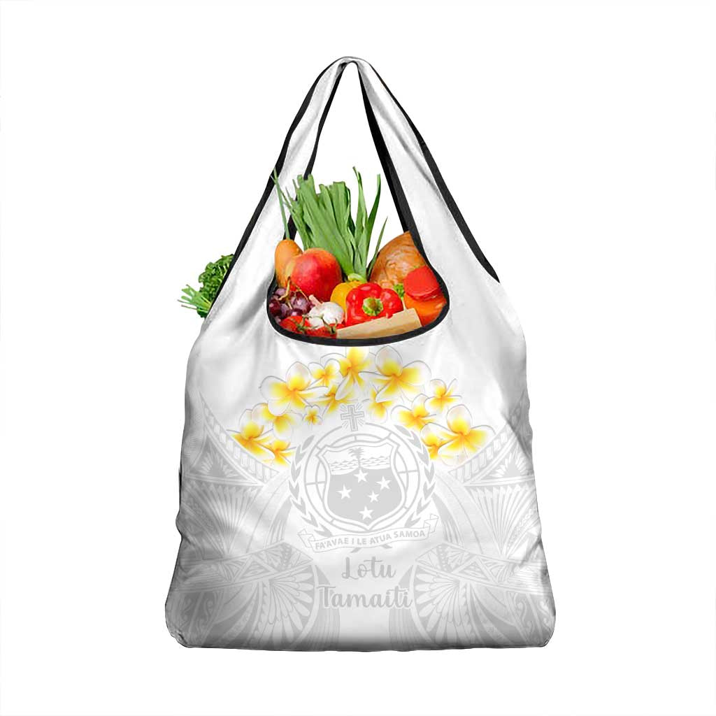 Samoa White Sunday Grocery Bag Lotu Tamaiti Coat Of Arms
