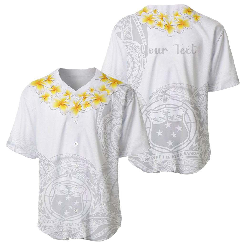 Personalised Samoa White Sunday Baseball Jersey Lotu Tamaiti 2023 With Coat Of Arms LT14 - Polynesian Pride