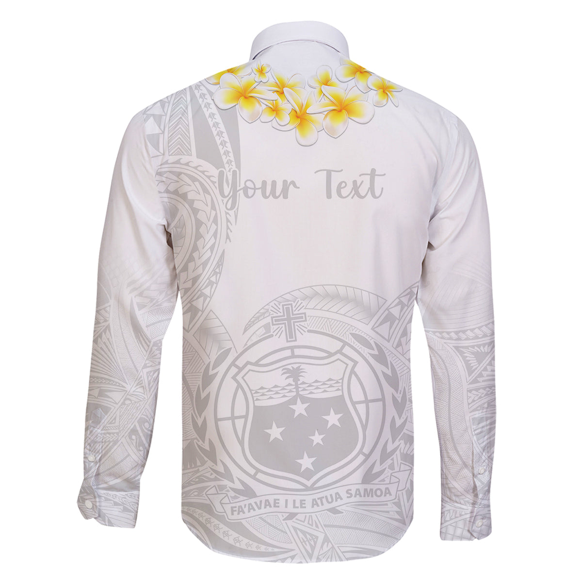 Personalised Samoa White Sunday Family Matching Off Shoulder Maxi Dress and Hawaiian Shirt Lotu Tamaiti 2023 With Coat Of Arms LT14 - Polynesian Pride