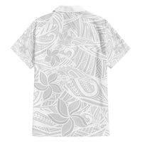 Polynesia White Sunday Family Matching Off Shoulder Long Sleeve Dress and Hawaiian Shirt Polynesian Pattern With Tropical Flowers LT14 - Polynesian Pride