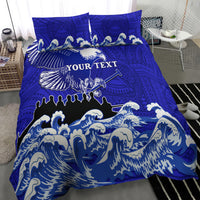 Personalised American Samoa Fautasi Race Bedding Set Eagle With Polynesian Pattern LT14 - Polynesian Pride