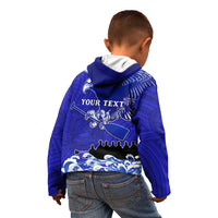 Personalised American Samoa Fautasi Race Kid Hoodie Eagle With Polynesian Pattern LT14 - Polynesian Pride