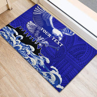 Personalised American Samoa Fautasi Race Rubber Doormat Eagle With Polynesian Pattern LT14 - Polynesian Pride