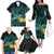 New Zealand Fantail Bird Family Matching Off The Shoulder Long Sleeve Dress and Hawaiian Shirt Maori Piwakawaka Kowhai - Paua Shell Pattern