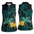 New Zealand Fantail Bird Women Sleeveless Polo Shirt Maori Piwakawaka Kowhai - Paua Shell Pattern