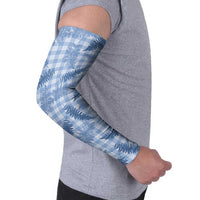 Blue Palaka Hawaii Palapalai Arm Sleeves Hawaiian Fern - Polynesian Pride