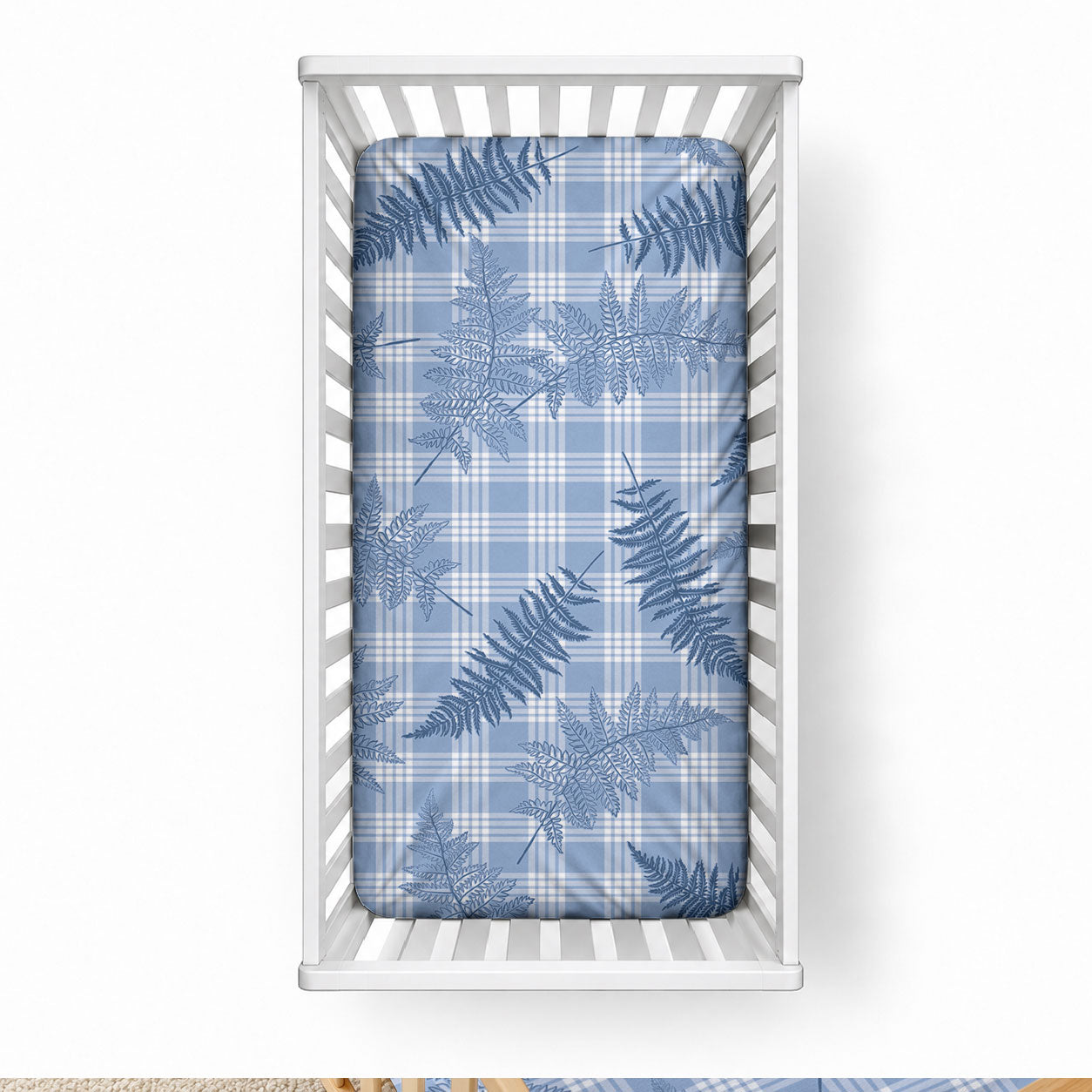Blue Palaka Hawaii Palapalai Baby Bed Cover Hawaiian Fern