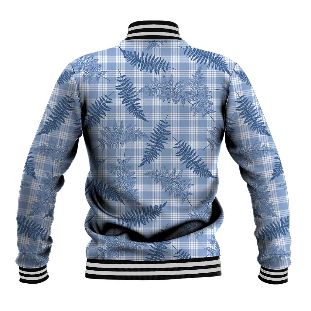 Blue Palaka Hawaii Palapalai Baseball Jacket Hawaiian Fern - Polynesian Pride