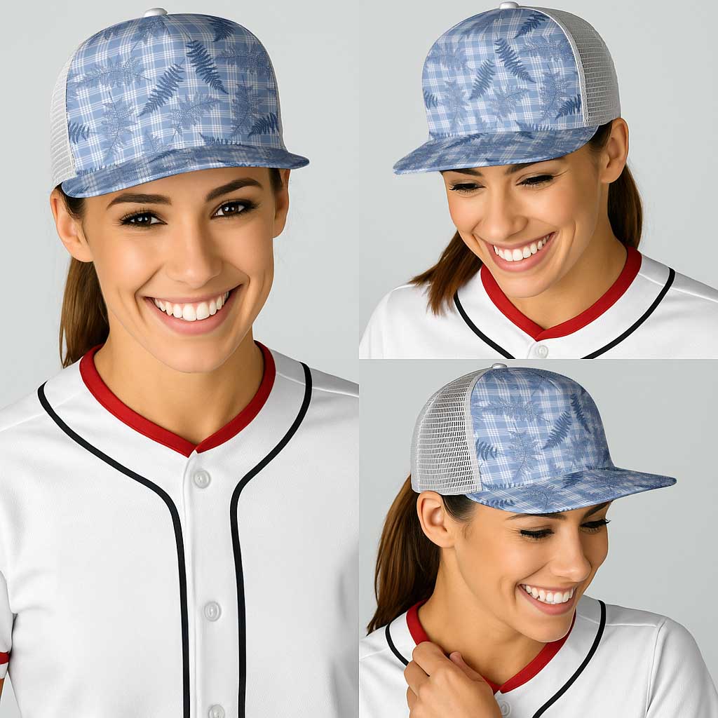 Blue Palaka Hawaii Palapalai Baseball Net Cap Hawaiian Fern