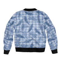 Blue Palaka Hawaii Palapalai Bomber Jacket Hawaiian Fern - Polynesian Pride