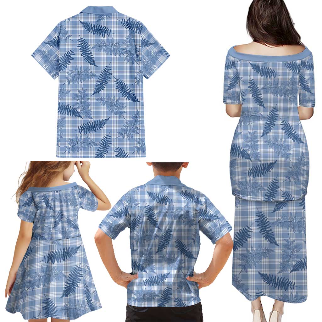 Blue Palaka Hawaii Palapalai Family Matching Puletasi and Hawaiian Shirt Hawaiian Fern LT14 - Polynesian Pride