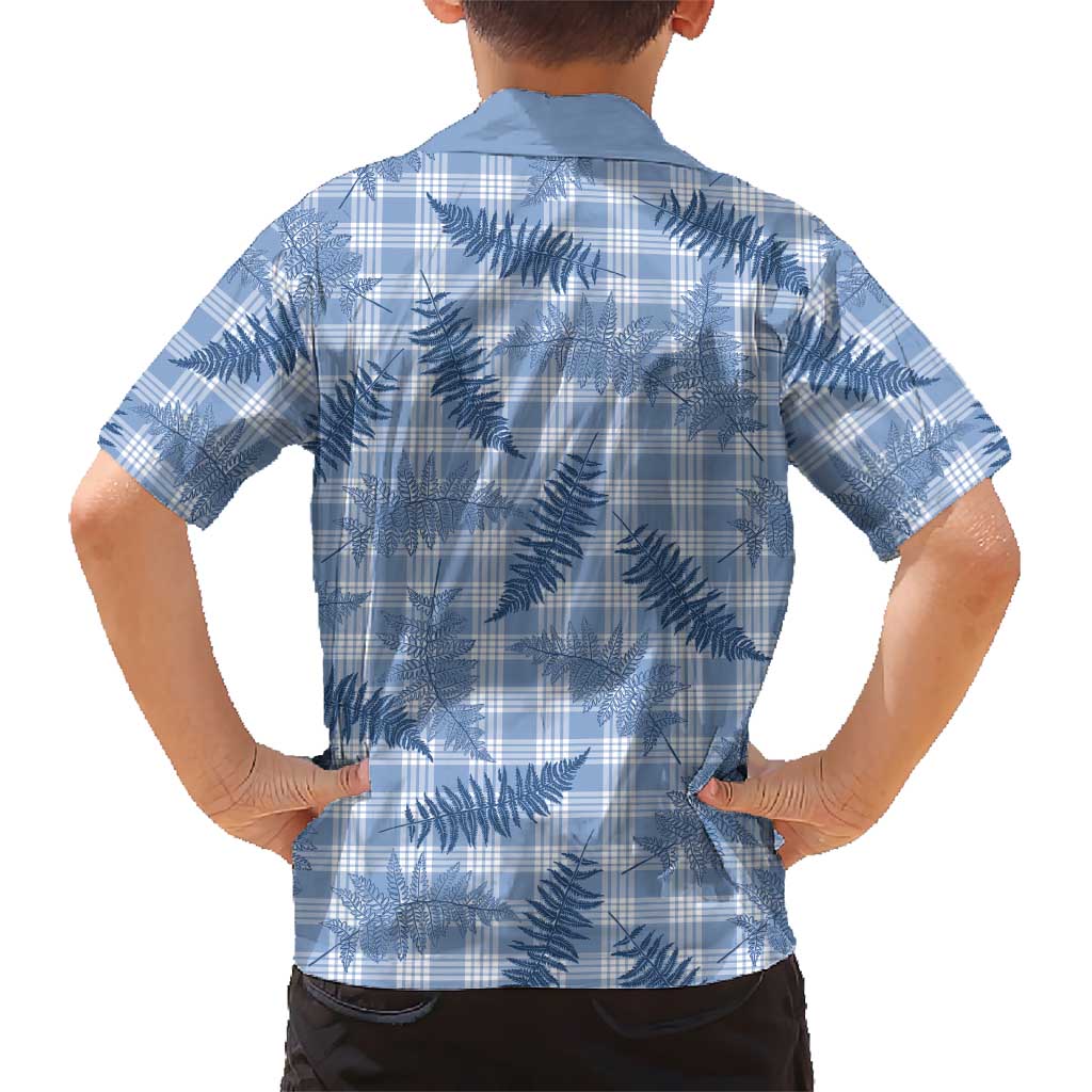 Blue Palaka Hawaii Palapalai Family Matching Summer Maxi Dress and Hawaiian Shirt Hawaiian Fern LT14 - Polynesian Pride