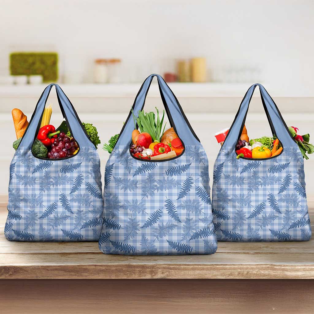 Blue Palaka Hawaii Palapalai Grocery Bag Hawaiian Fern - Polynesian Pride