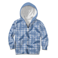 Blue Palaka Hawaii Palapalai Kid Hoodie Hawaiian Fern - Polynesian Pride