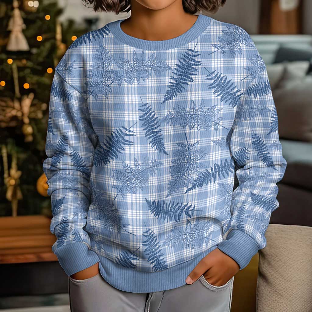 Blue Palaka Hawaii Palapalai Kid Ugly Christmas Sweater Hawaiian Fern LT14 - Polynesian Pride