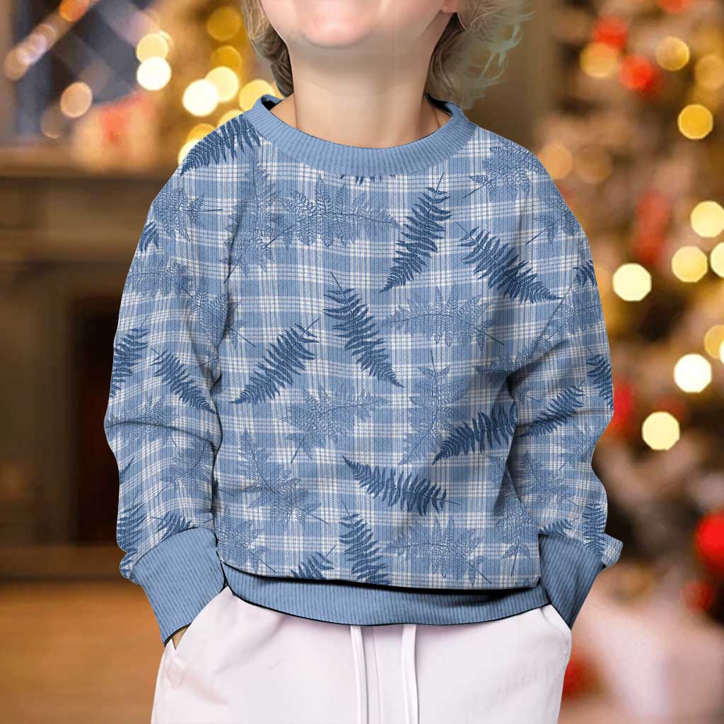 Blue Palaka Hawaii Palapalai Kid Ugly Christmas Sweater Hawaiian Fern LT14 - Polynesian Pride