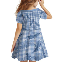 Blue Palaka Hawaii Palapalai Kid Short Sleeve Dress Hawaiian Fern - Polynesian Pride