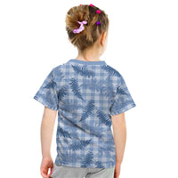 Blue Palaka Hawaii Palapalai Kid T Shirt Hawaiian Fern - Polynesian Pride