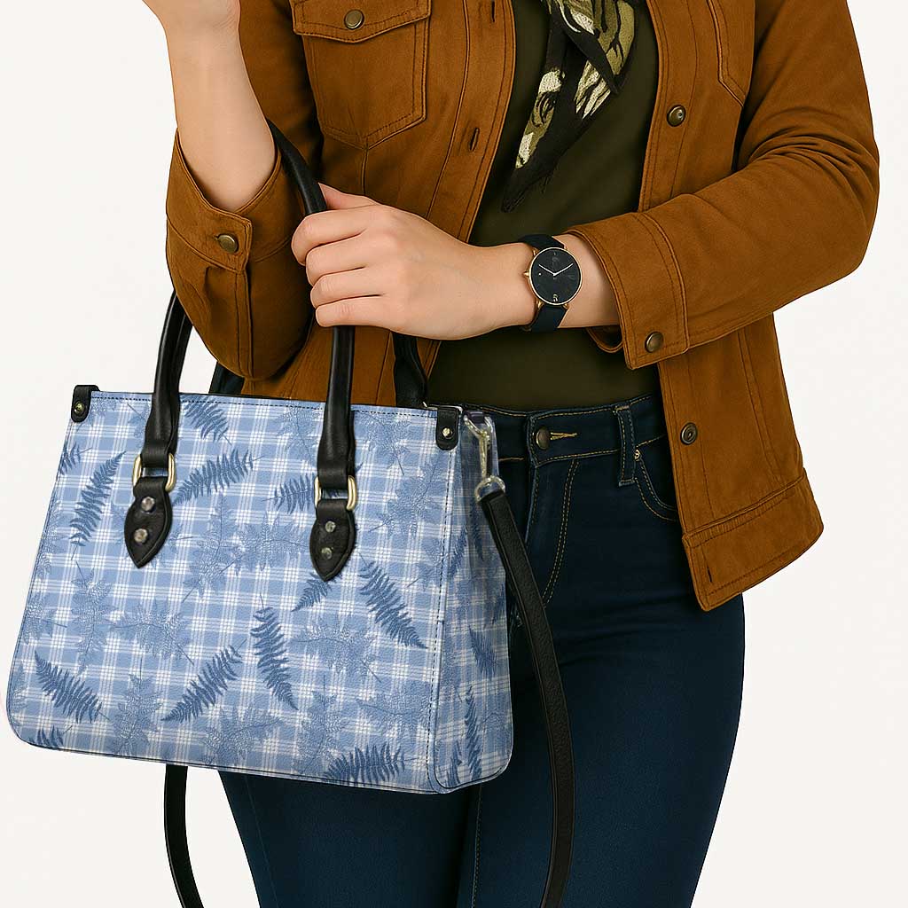 Blue Palaka Hawaii Palapalai Leather Bag Hawaiian Fern - Polynesian Pride