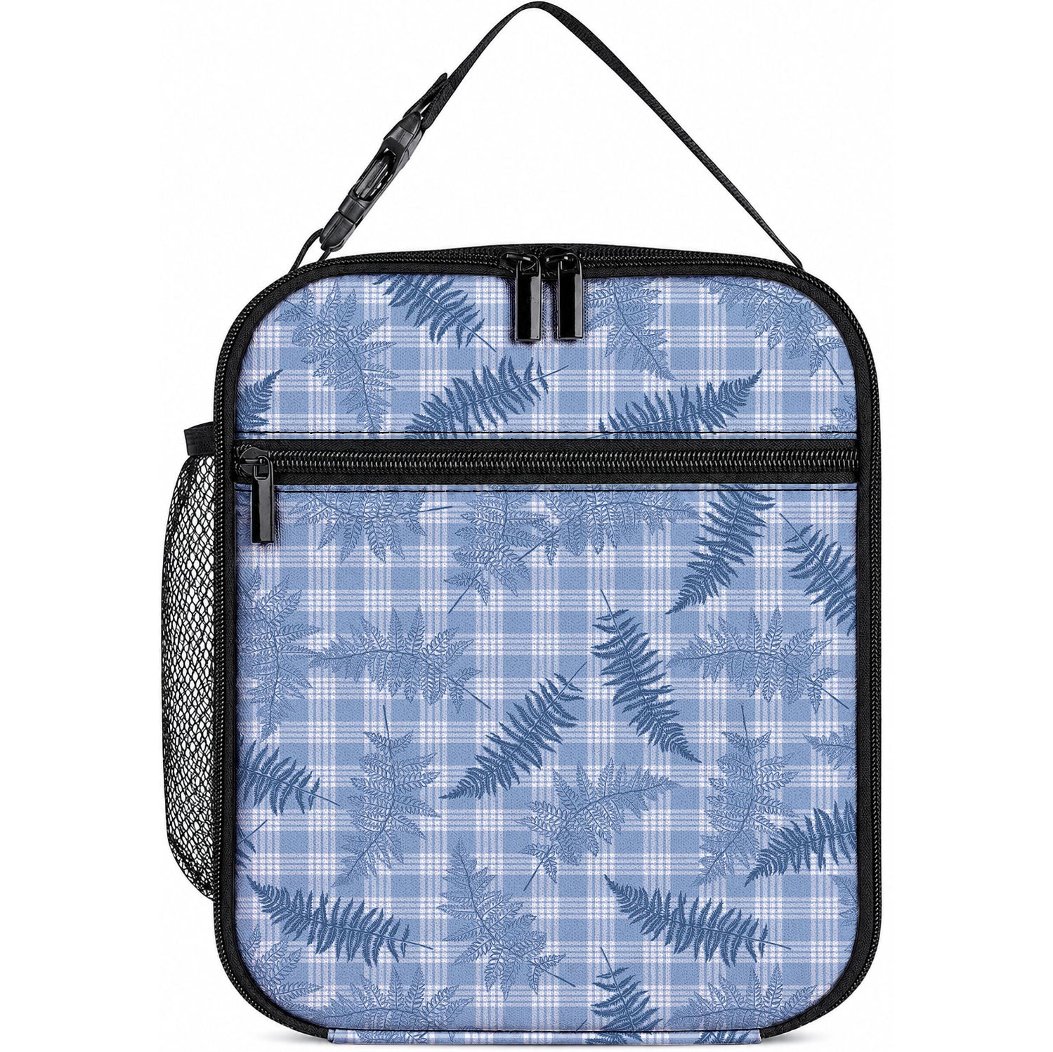 Blue Palaka Hawaii Palapalai Lunch Bag Hawaiian Fern LT14 10.2 × 8.3 × 4.3 inch Blue - Polynesian Pride