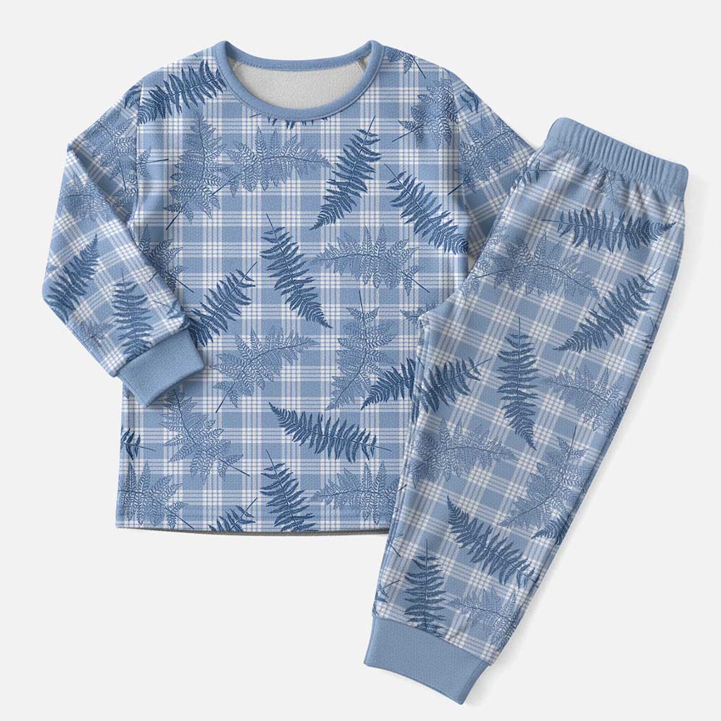 Blue Palaka Hawaii Palapalai Christmas Pajama Set Hawaiian Fern - Polynesian Pride