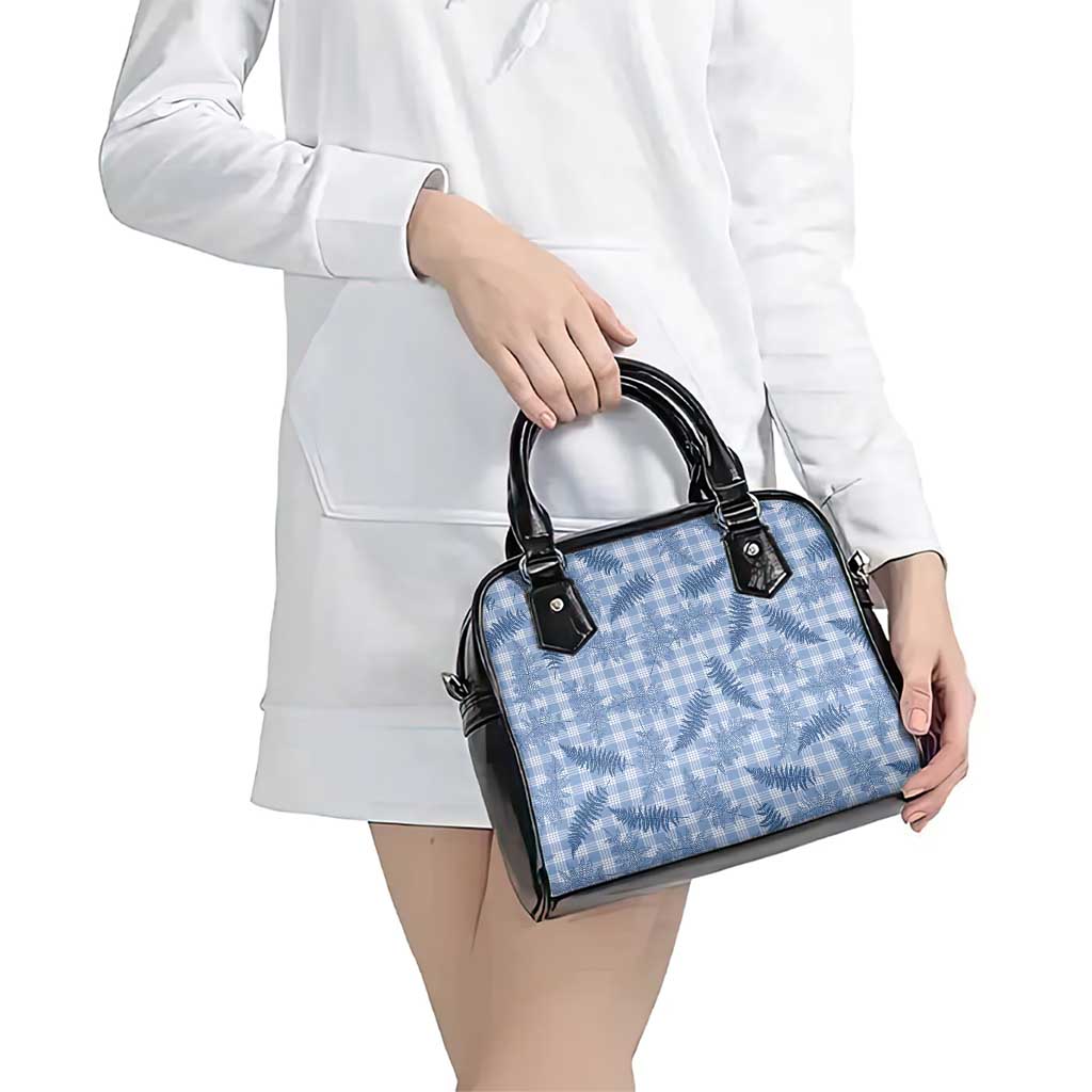 Blue Palaka Hawaii Palapalai Shoulder Handbag Hawaiian Fern - Polynesian Pride
