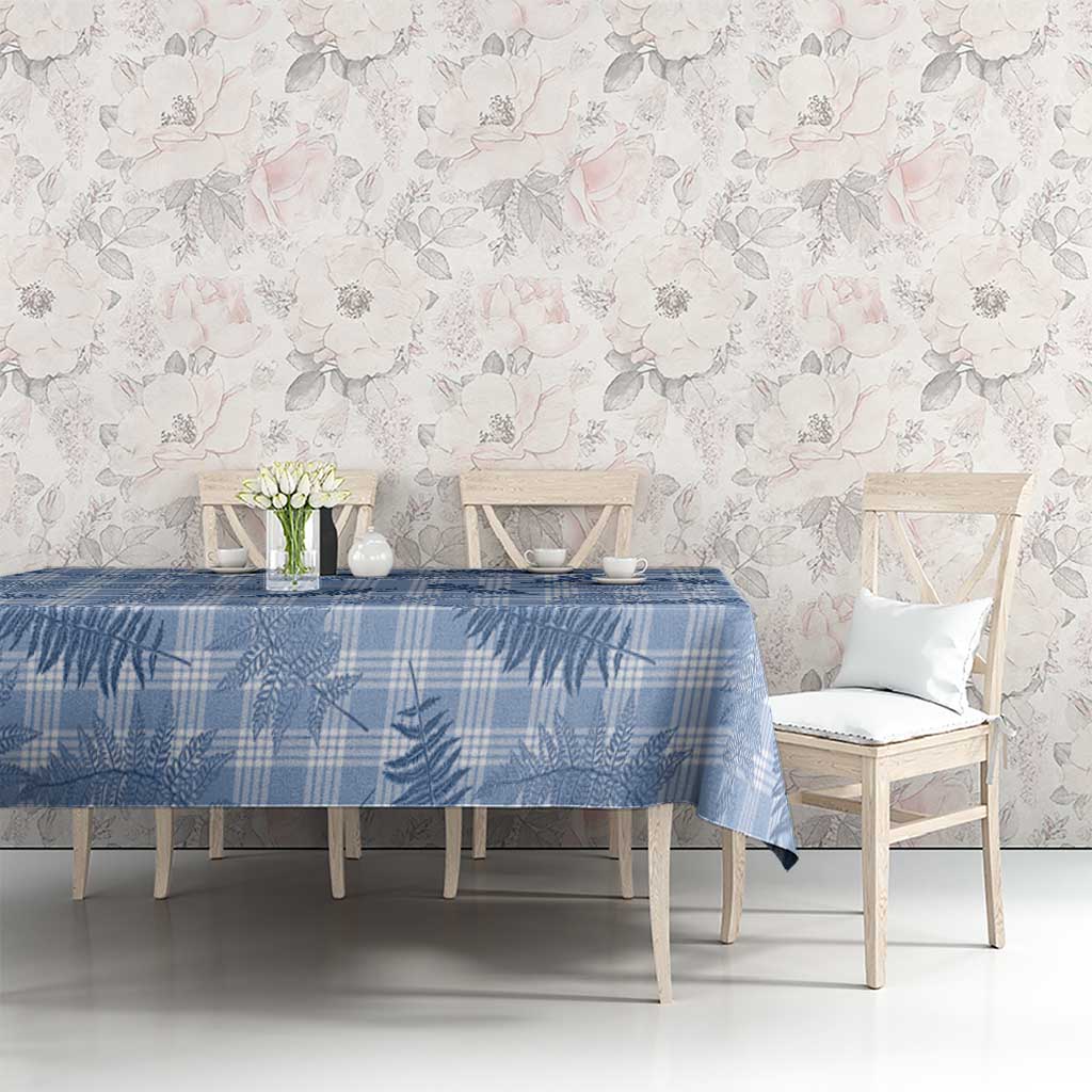 Blue Palaka Hawaii Palapalai Tablecloth Hawaiian Fern - Polynesian Pride