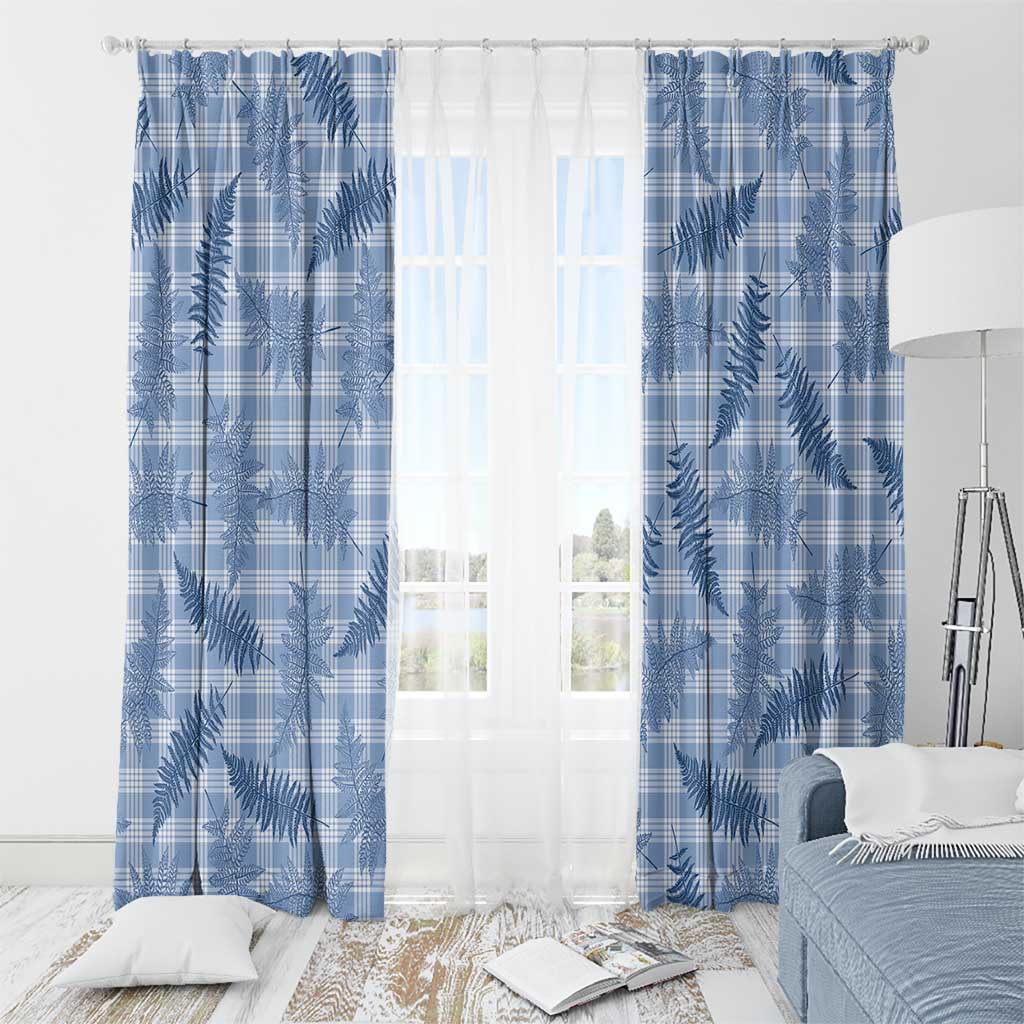 Blue Palaka Hawaii Palapalai Window Curtain Hawaiian Fern - Polynesian Pride