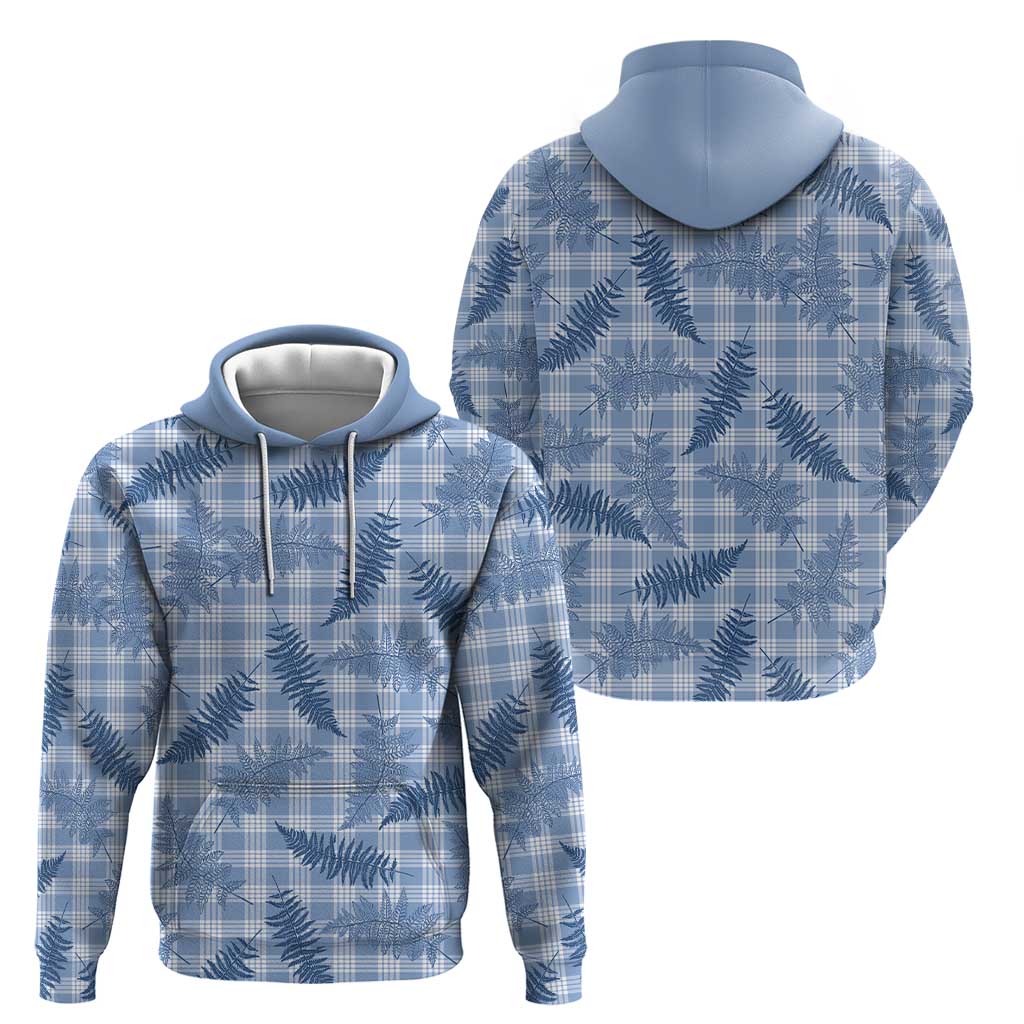 Blue Palaka Hawaii Palapalai Zip Hoodie Hawaiian Fern - Polynesian Pride
