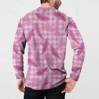 Purple Palaka Hawaii Palapalai Button Sweatshirt Hawaiian Fern - Polynesian Pride