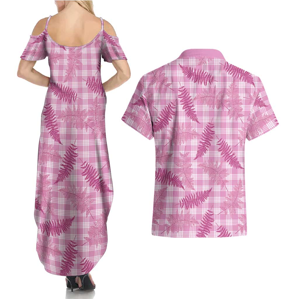 Purple Palaka Hawaii Palapalai Couples Matching Summer Maxi Dress and Hawaiian Shirt Hawaiian Fern LT14 - Polynesian Pride