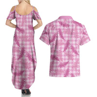 Purple Palaka Hawaii Palapalai Couples Matching Summer Maxi Dress and Hawaiian Shirt Hawaiian Fern LT14 - Polynesian Pride