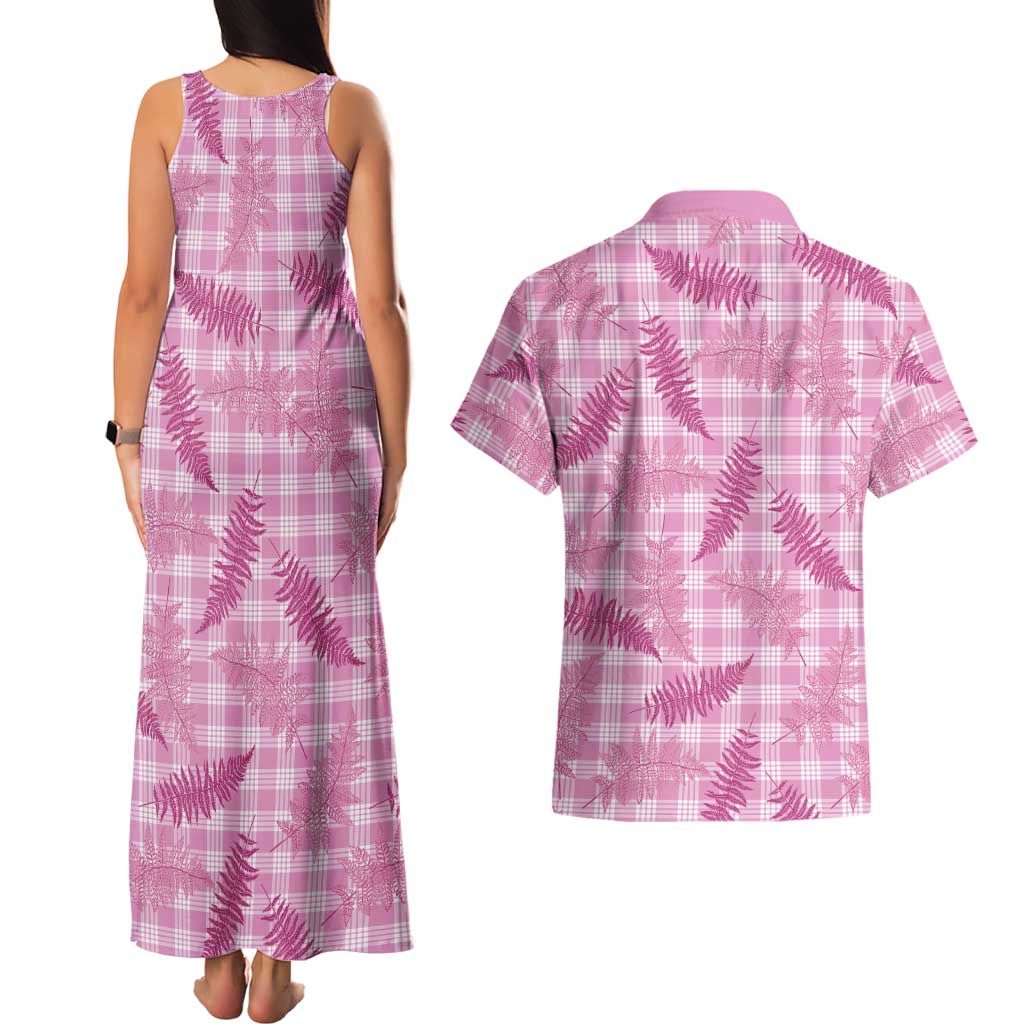 Purple Palaka Hawaii Palapalai Couples Matching Tank Maxi Dress and Hawaiian Shirt Hawaiian Fern LT14 - Polynesian Pride