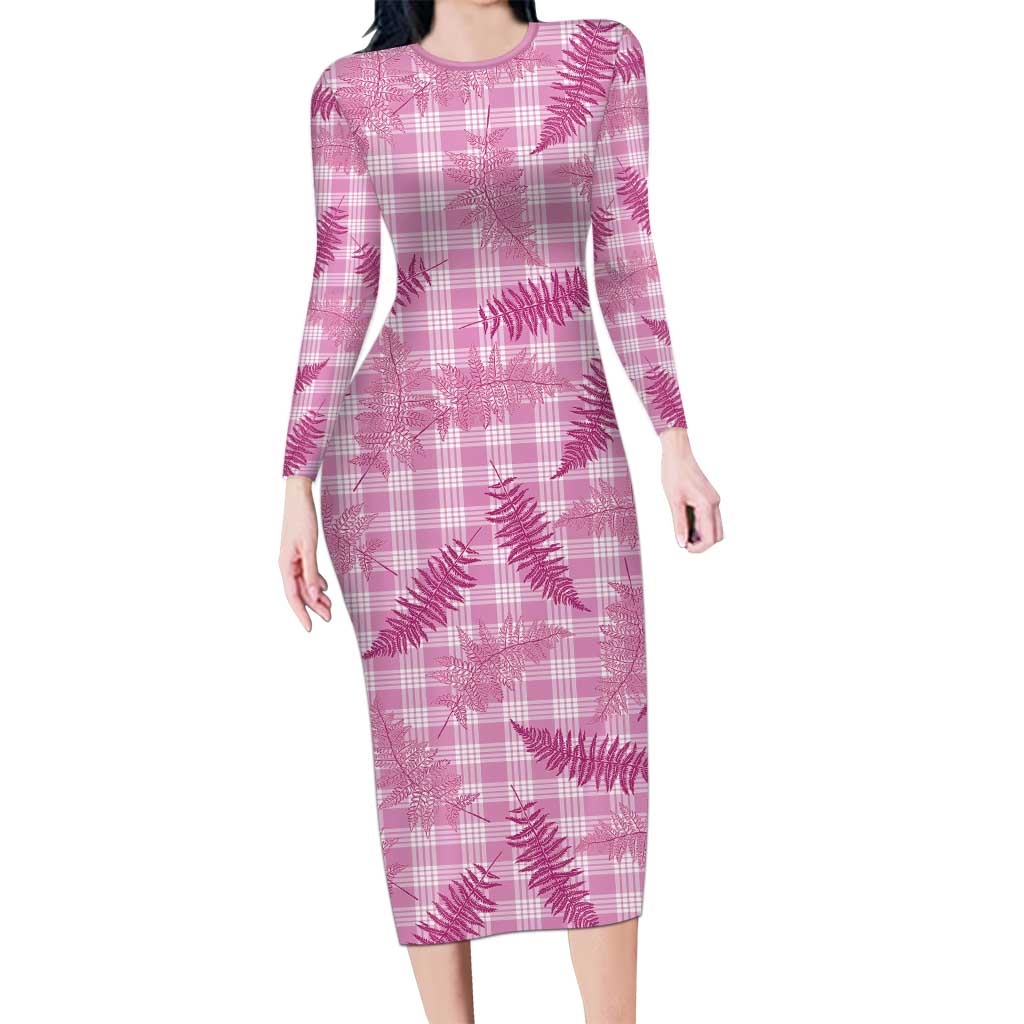 Purple Palaka Hawaii Palapalai Family Matching Long Sleeve Bodycon Dress and Hawaiian Shirt Hawaiian Fern LT14 Mom's Dress Purple - Polynesian Pride