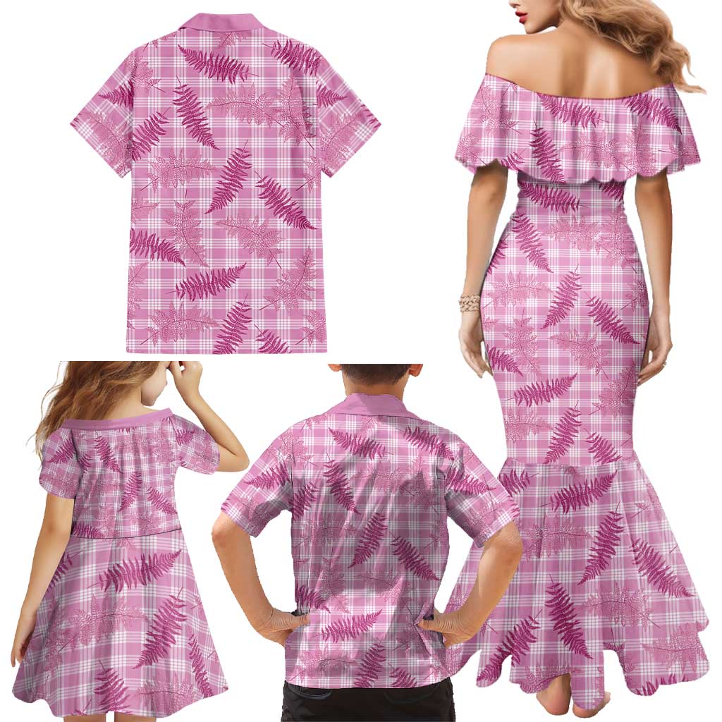 Purple Palaka Hawaii Palapalai Family Matching Mermaid Dress and Hawaiian Shirt Hawaiian Fern LT14 - Polynesian Pride