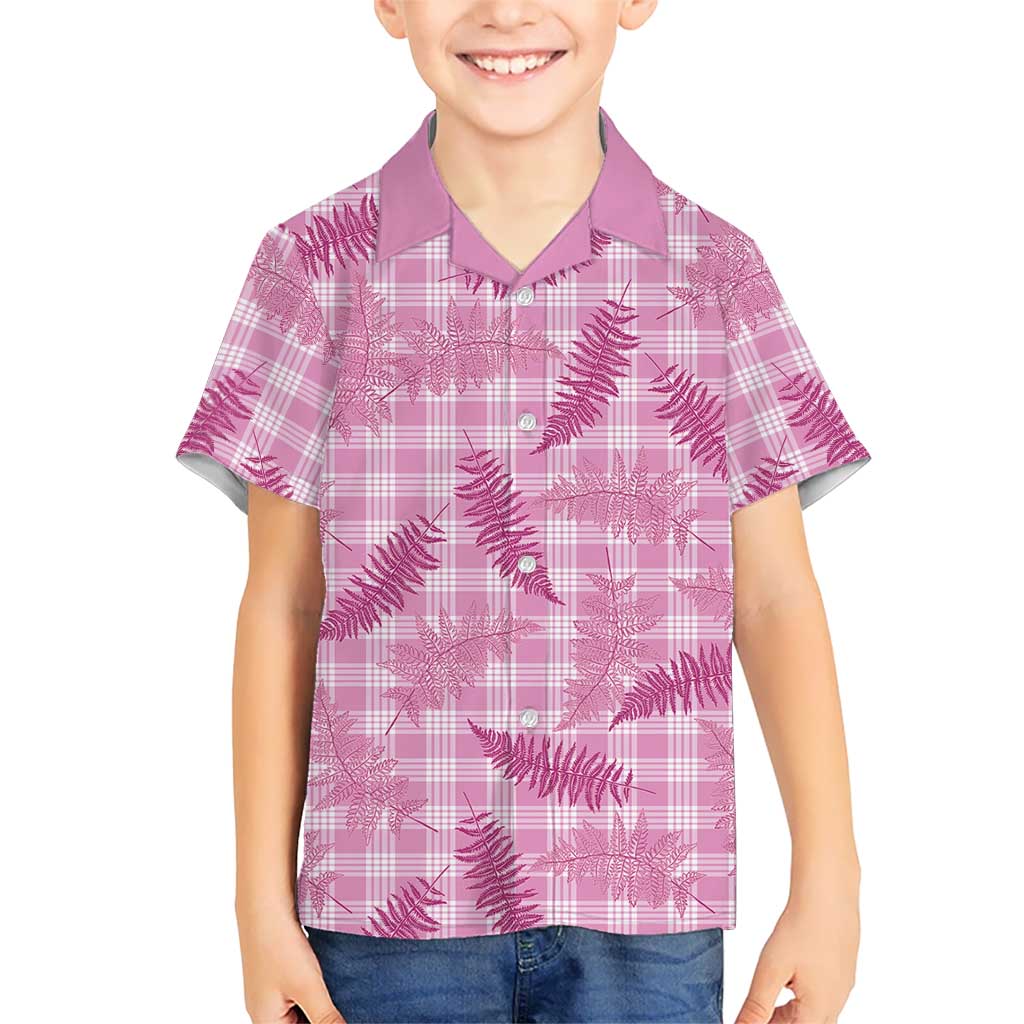 Purple Palaka Hawaii Palapalai Family Matching Off The Shoulder Long Sleeve Dress and Hawaiian Shirt Hawaiian Fern LT14 Son's Shirt Purple - Polynesian Pride