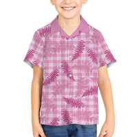 Purple Palaka Hawaii Palapalai Family Matching Off Shoulder Maxi Dress and Hawaiian Shirt Hawaiian Fern LT14 Son's Shirt Purple - Polynesian Pride
