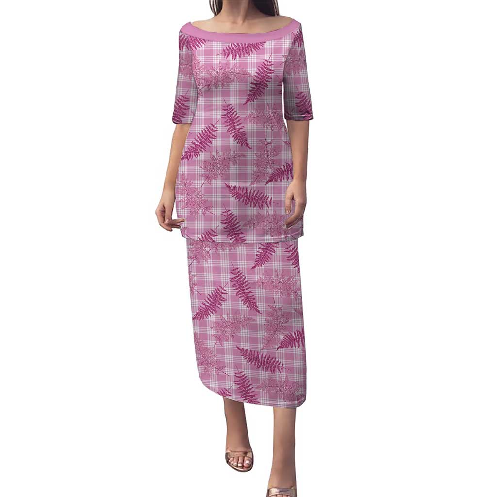 Purple Palaka Hawaii Palapalai Family Matching Puletasi and Hawaiian Shirt Hawaiian Fern LT14 Mom's Dress Purple - Polynesian Pride