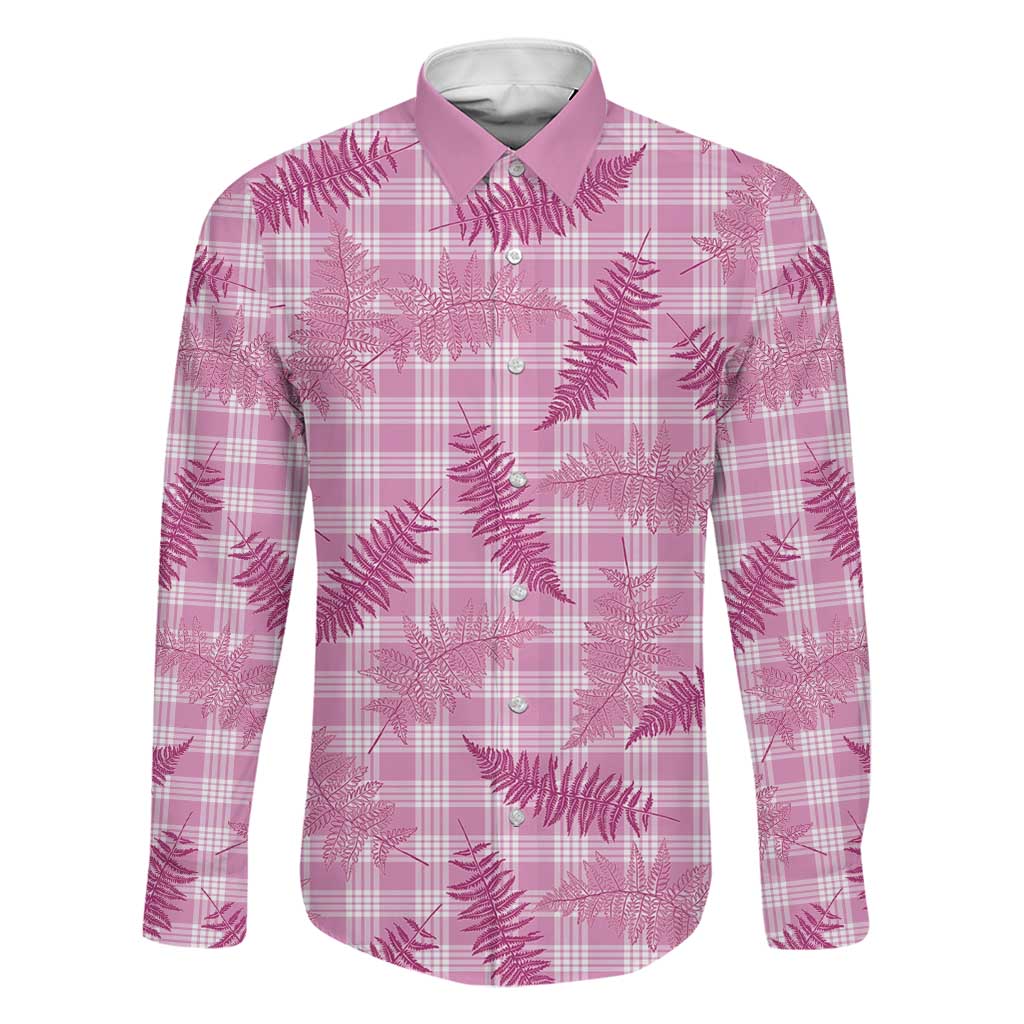 Purple Palaka Hawaii Palapalai Family Matching Summer Maxi Dress and Hawaiian Shirt Hawaiian Fern LT14 Dad's Shirt - Long Sleeve Purple - Polynesian Pride