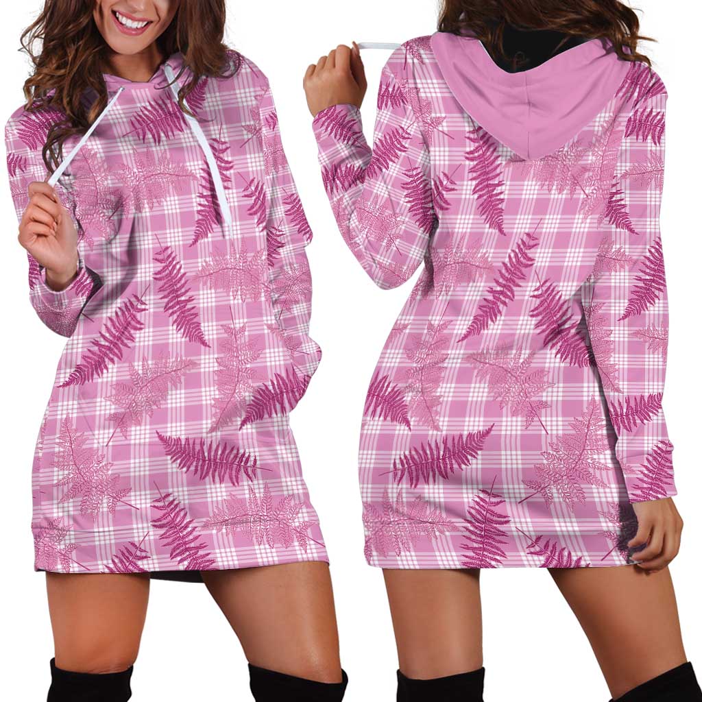 Purple Palaka Hawaii Palapalai Hoodie Dress Hawaiian Fern - Polynesian Pride