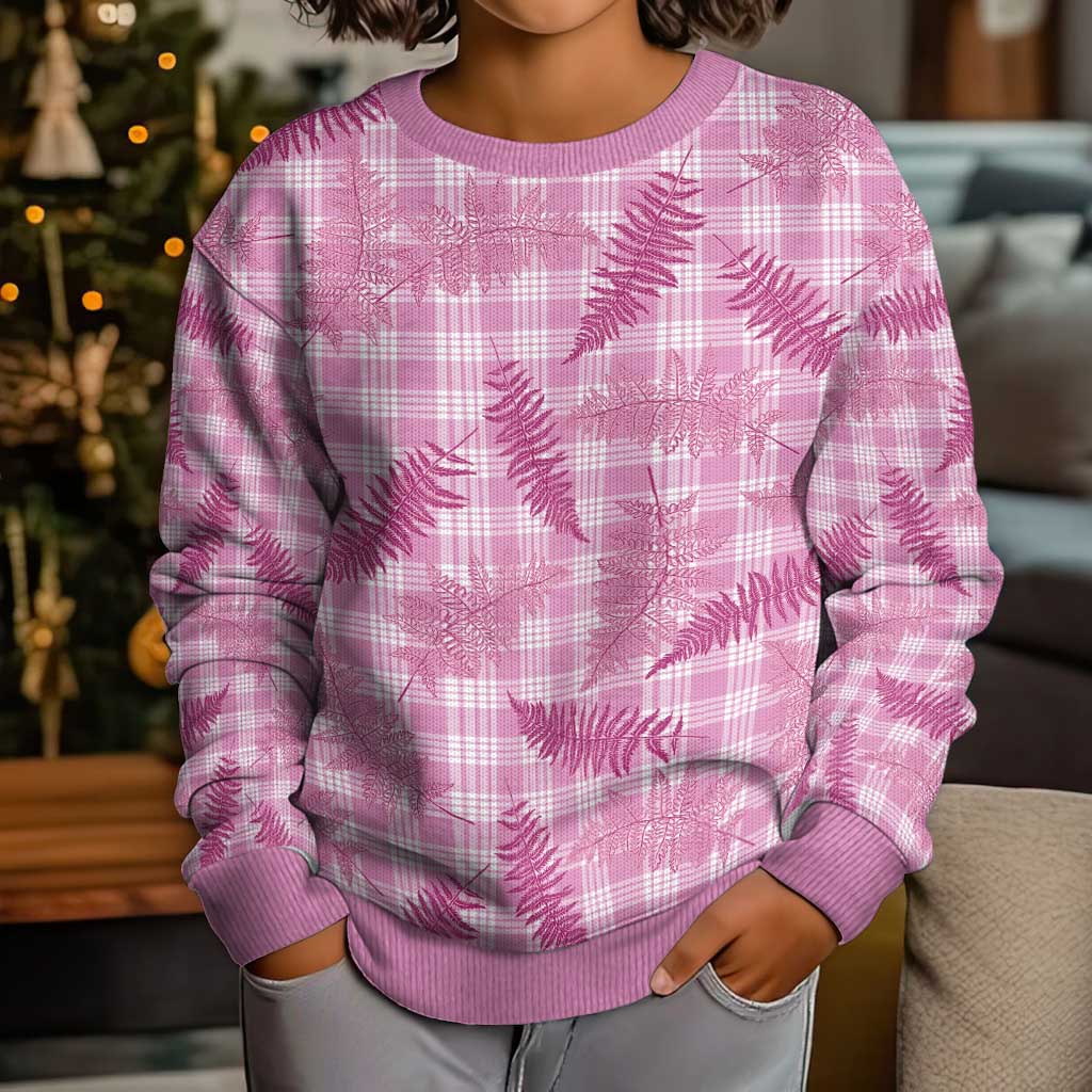 Purple Palaka Hawaii Palapalai Kid Ugly Christmas Sweater Hawaiian Fern - Polynesian Pride